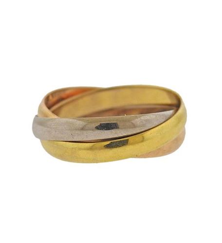 Cartier Trinity 18K Tri Color Gold Ring Size 48