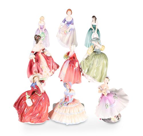 A GROUP OF SIX ROYAL DOULTON FIGURES, comprising 
