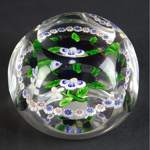 Antique Baccarat Faceted Paperweight