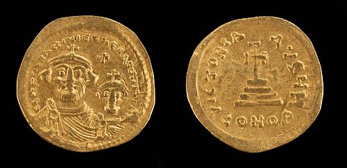 Byzantine Heraclius w/ Heraclius Contantius Gold Coin