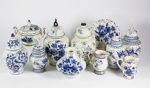 Collection of Eleven Delft Ceramic Vessels