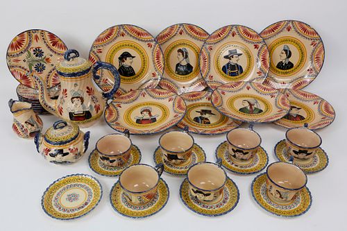 Henriot Quimper Pottery Tea Set