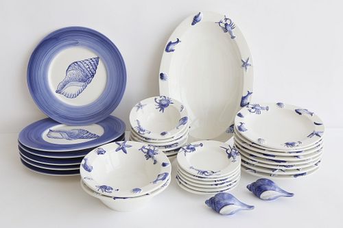 Capri, Italy Ceramic Dinner Service in "The Sea Gull" Pattern