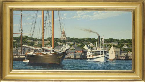 Forrest Anderson Rodts Oil on Canvas "Nantucket Harbor View"