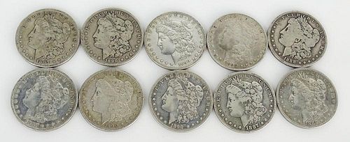 Lot of Ten (10) Morgan Silver Dollars