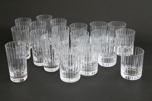 Set of Twelve  Signed Baccarat Crystal Scotch Glasses and Nine Highballs 