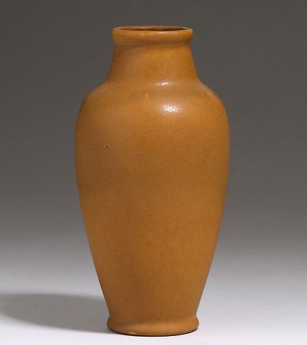 Early Van Briggle #270 Mustard Brown Vase 1905