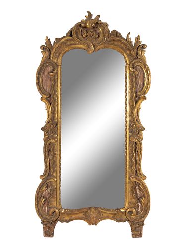 A Louis XV Carved Giltwood Mirror