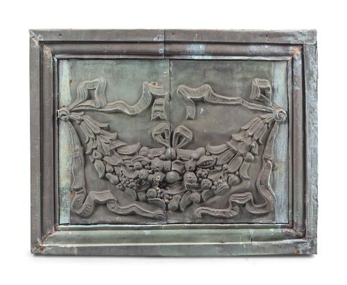 A Louis XV Style Molded Copper Panel
