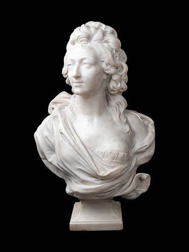A Continental Marble Portrait Bust of a Noble Lady