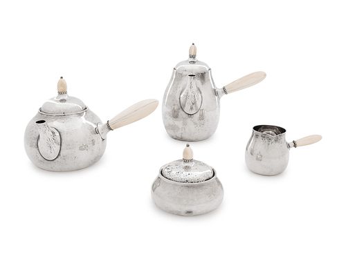 A Georg Jensen Silver Four-Piece Tea and Coffee Service