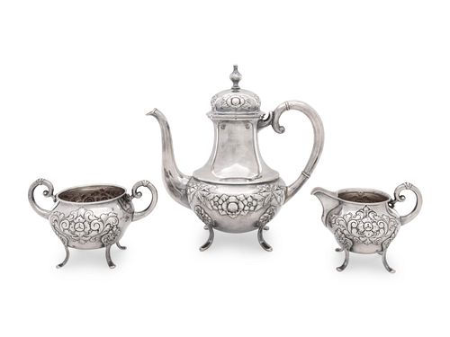 A Norwegian Silver Three-Piece Tea Service