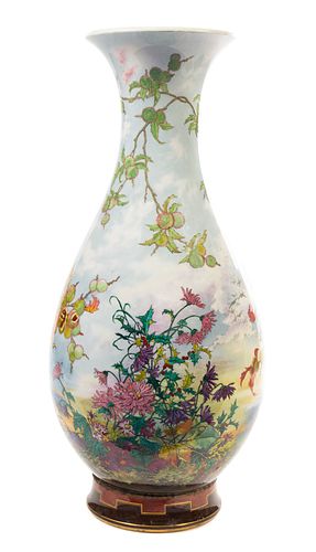 A Monumental Sevres Painted Porcelain Vase