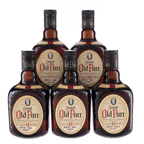 Grand old Parr. 12 años. Blended. Scotch whisky. Piezas: 5.