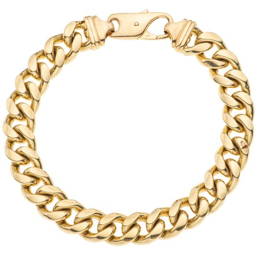 Bracelet in 18k yellow gold. Weight: 81.6 g. Length: 21.5 cm