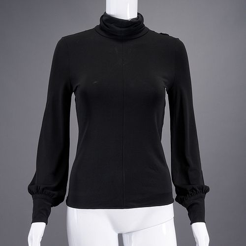 Balenciaga Paris black stretch blouson top
