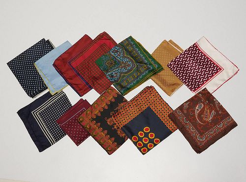 Group of men's Italian silk pocket squares