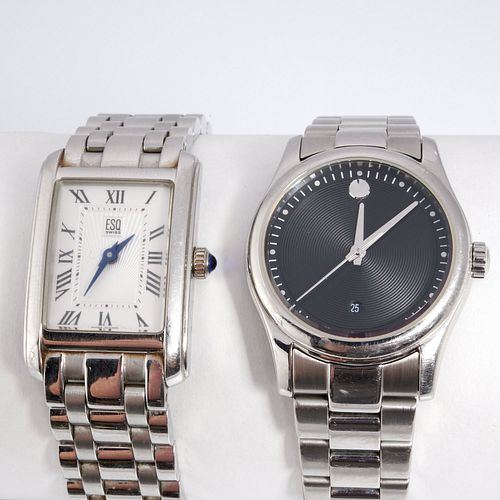 (2) Ladies stainless Movado watches