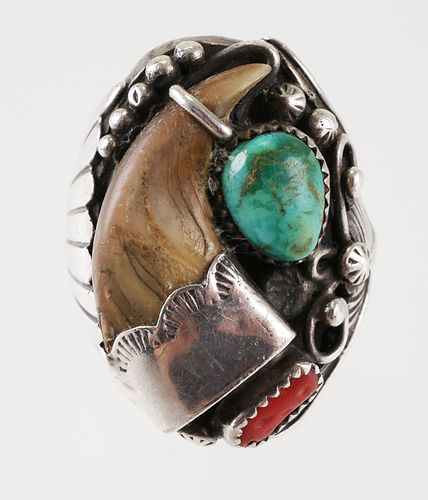 Navajo Native American Sterling BEAR CLAW Ring
