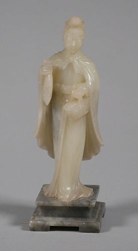 Carved Chinese Hardstone Woman Statue