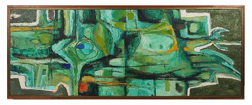 JOHN NARTKER Large Abstract Oil Painting on Canvas