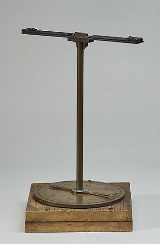 Old 19C Brass Compass Level Instrument