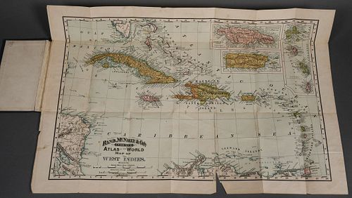 RAND McNALLY & Co. West Indies Color Pocket Map