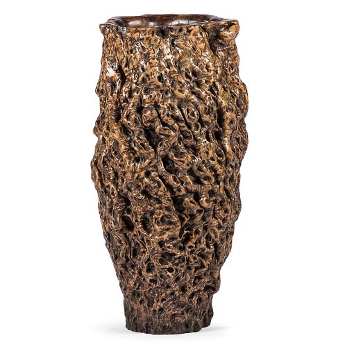A Monumental Burlwood Vase