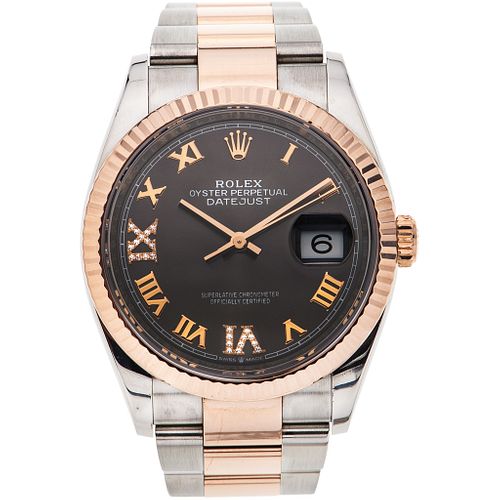 ROLEX OYSTER PERPETUAL DATEJUST WITH DIAMONDS. STEEL AND 18K PINK GOLD. REF. 126231, CA. 2019