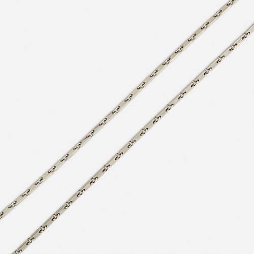 Cartier, White gold 'Figaro' link necklace