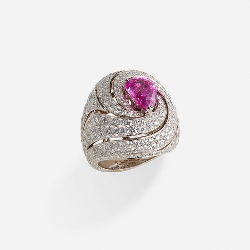 Graff, Pink sapphire and diamond ring
