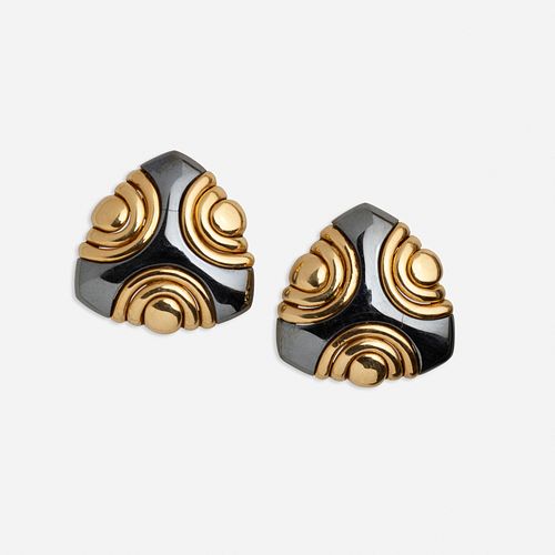 Bulgari, Gold and hematite earrings