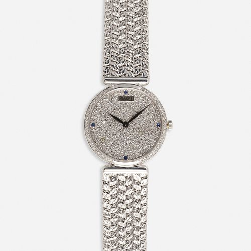 Piaget, Diamond, sapphire, and white gold wristwatch