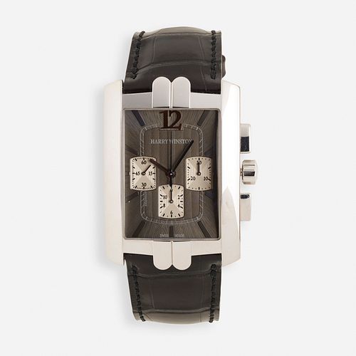 Harry Winston, Avenue C white gold chronograph wristwatch