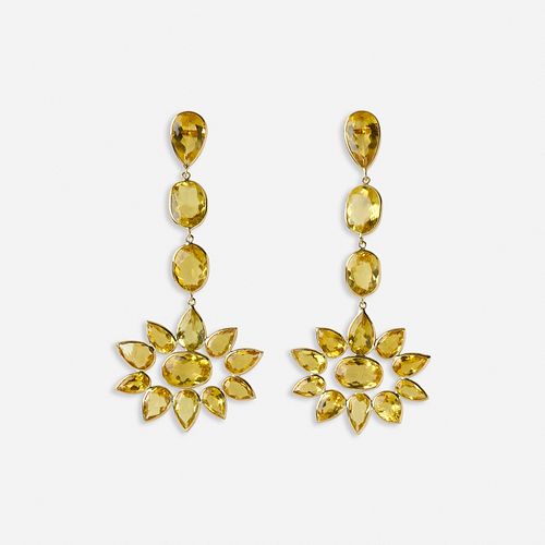 Yellow beryl earrings