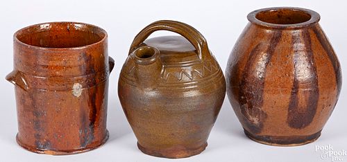 Three pieces of redware