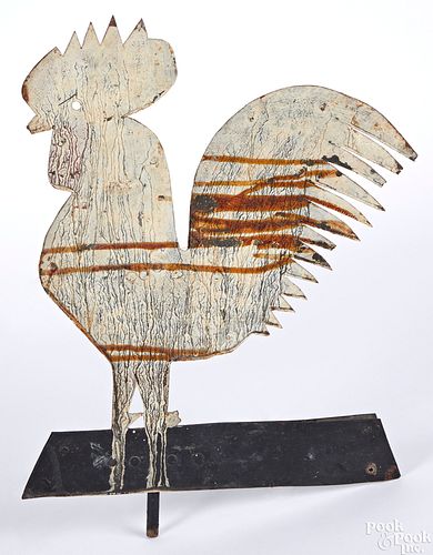 Painted zinc rooster weathervane