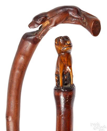 Two carved canes