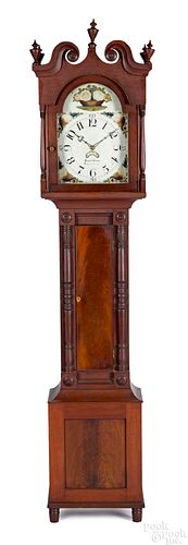 Pennsylvania Sheraton cherry tall case clock