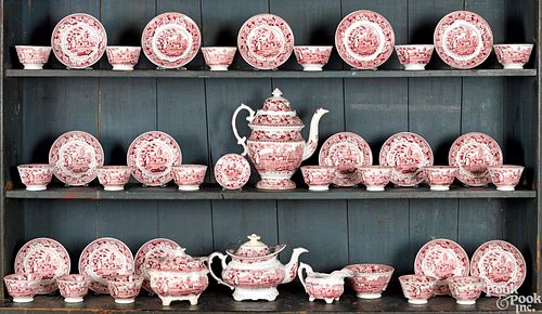 Red Staffordshire Sower tea and coffee service
