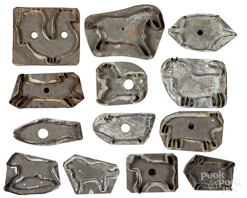 Collection of tin cookie cutters