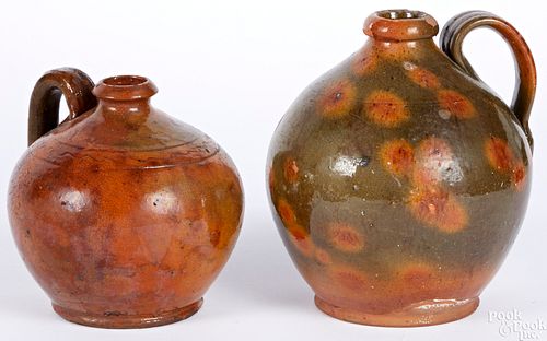 Two redware jugs