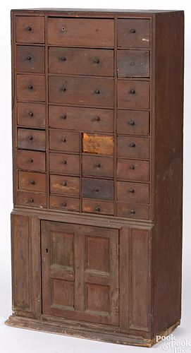 Pennsylvania stained poplar apothecary cupboard