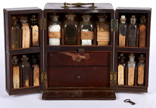 English mahogany traveling apothecary cabinet
