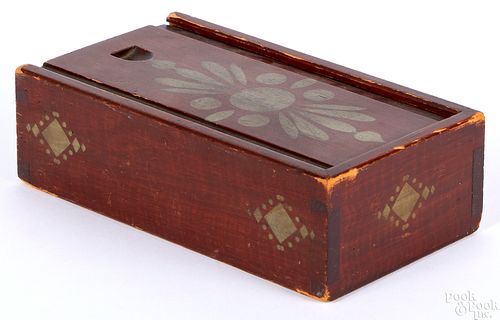 Painted pine slide lid box