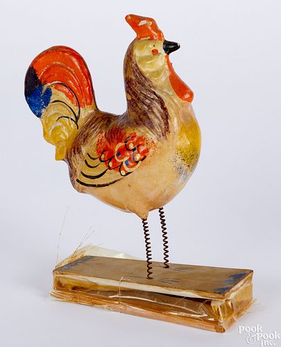 Large composition rooster squeak toy