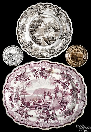 Four pieces of Historical Staffordshire