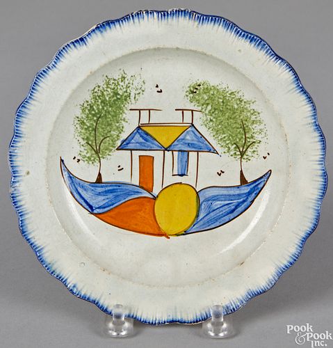 Pearlware blue feather edge plate