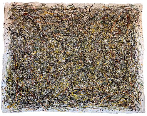 Jackson Pollock Style Large Abstract Oil on Canvas