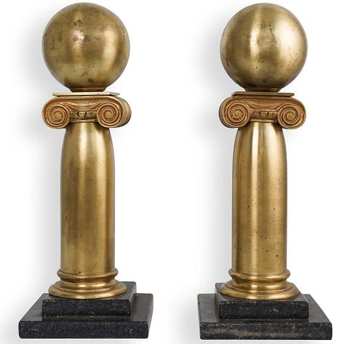 Pair of Continental Bronze Pillars